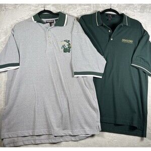 Ultra Club Lakeside Dragons School Polo Shirts Men's XL Green/Gray Two Pieces